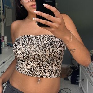American Eagle Outfitters Leopard/Cheetah Print Tube Top